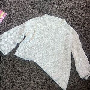 Cozy POL White Knit Sweater